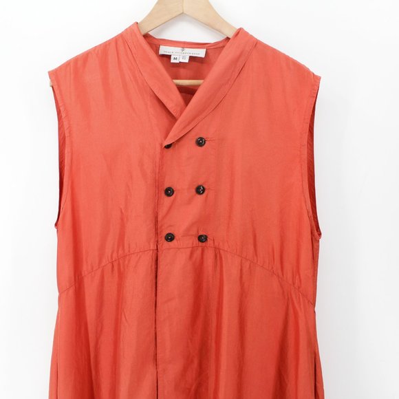 J Morgan Puett Silk Duster Pumpkin Orange Double Breasted Shack Inc. Dress M - Picture 16 of 16